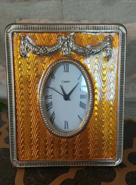 Reloj De Mesa Cajones De Joyería Fiorentina Plata 925 Vintage