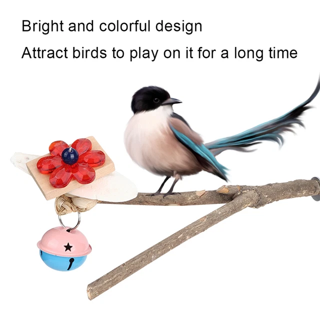 Natürliche Holz Vogel Gabel Barsch Standrahmen Stand Pole Papagei Kauen Bit Bh2