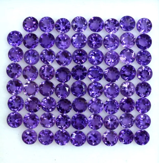 Natural African Amethyst 3 Mm Round Cut Calibrated Faceted Loose Gemstone Lot