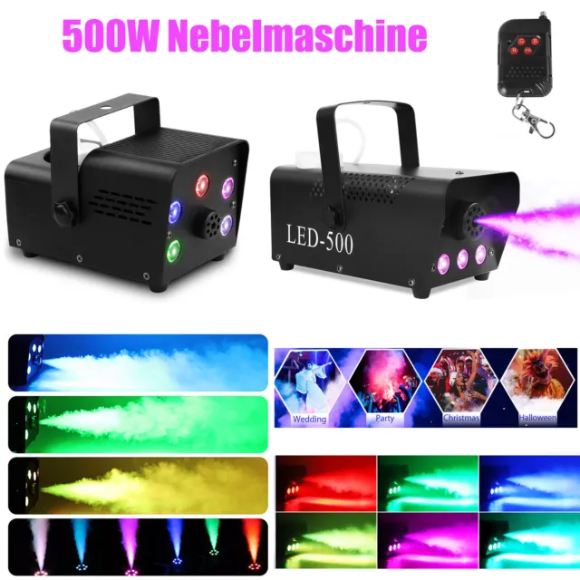 500W Nebelmaschine RGB LED DJ Bühnenbeleuchtung Halloween Party Disco KTV Show