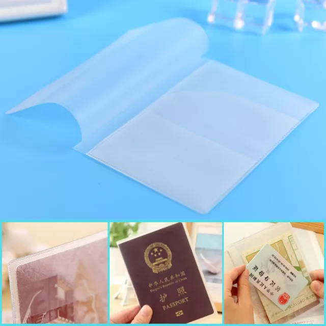 2x Transparent Passport Holder Cover Package Travel Card Holder Bag yu