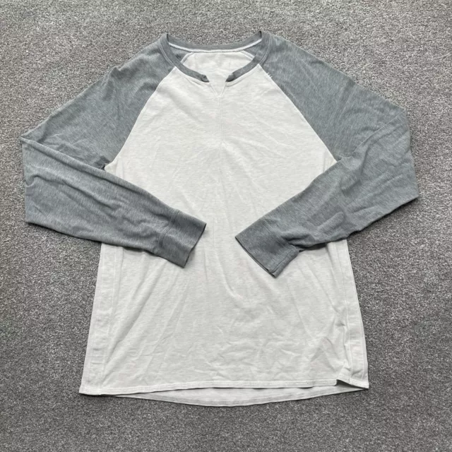 Lululemon Shirt Adult Small Gray White Long Sleeve Pullover V-Neck Mens