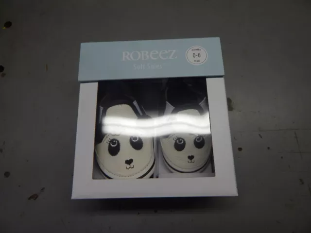 Robeez Soft Sole Pretty Patty White /Black  Shoes NIB