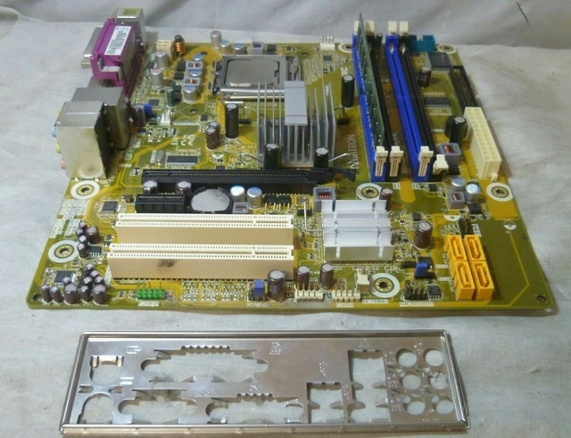 PEGATRON IPMEL-PRC SOCKET 775 Motherboard Complete With I/O Plate CPU ...