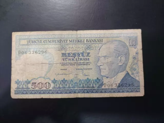 Turkey 500 Lira, 1980s, F