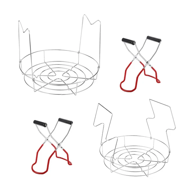 2pcs Canning Rack for Stock Pot Hot Water Bath Canner Rack + Clips