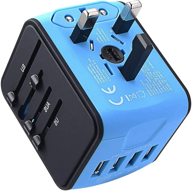 International Travel Adapter Universal Power Adapter Worldwide All in One 4 USB