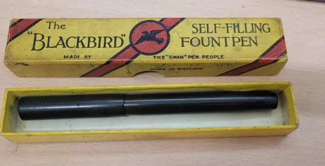 Vintage Mabie Todd Blackbird Self Filler Fountain Pen Swan Pen People Boxed (4)