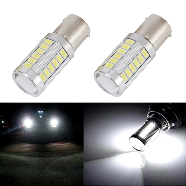 Lot De 2 Ampoules LED BA15S 1156 Blanches - Pour Clignotants De Voiture - 10-30V - 5630 SMD