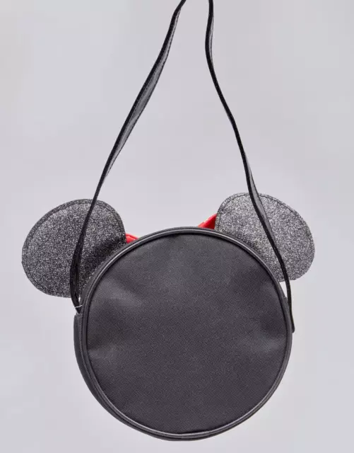 Minnie Mouse Girls Body Bag Large Face with 3D Ears Bow Cross Body Handbag Black 3