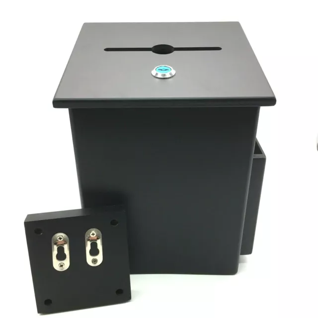 Adiroffice Squared Wood Locking Suggestion Black Side Pocket Pen Keys Included