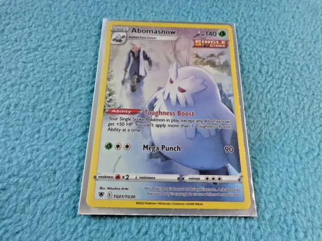 2022  Pokemon Card  Abomasnow Stage 1  Full Art Holo  Rare  Tg01/Tg30 Nr Mint