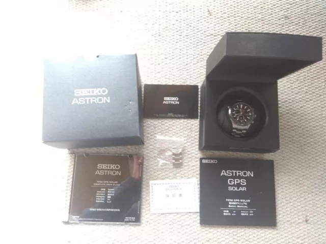 SEIKO ASTRON SBXA003 48×52mm 17cm solar analog+Box, manual, warranty, links