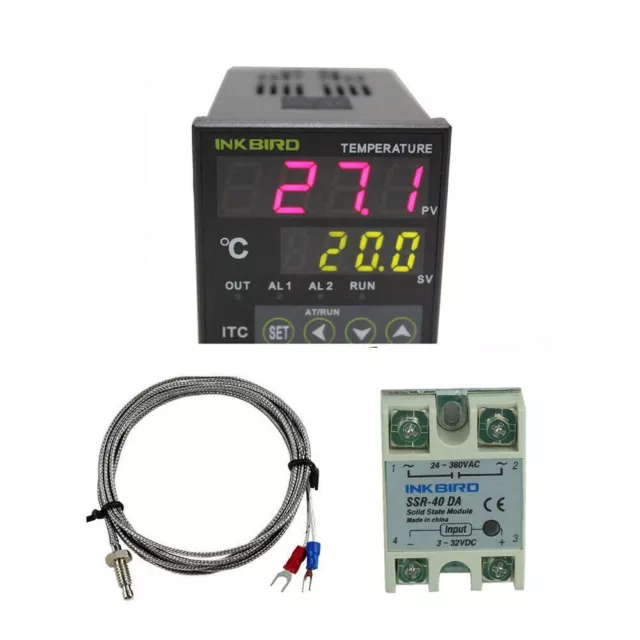 AC/DC Digital Temperature Controller 100VH Relay Output ON/OFF Control SSR 40DA