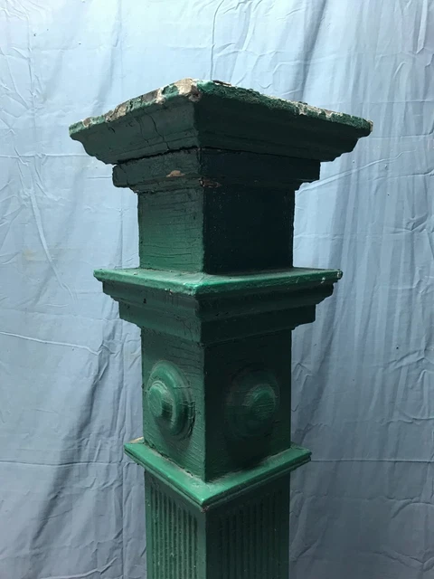 Vintage Shabby Green Fluted Bullseyes Porch Post 6x42 Old Chic Garden 1208-22B 5