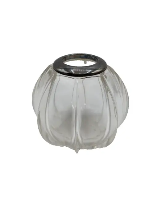 Alte Kristallglas Vase mit  925er Silber Montierung #2