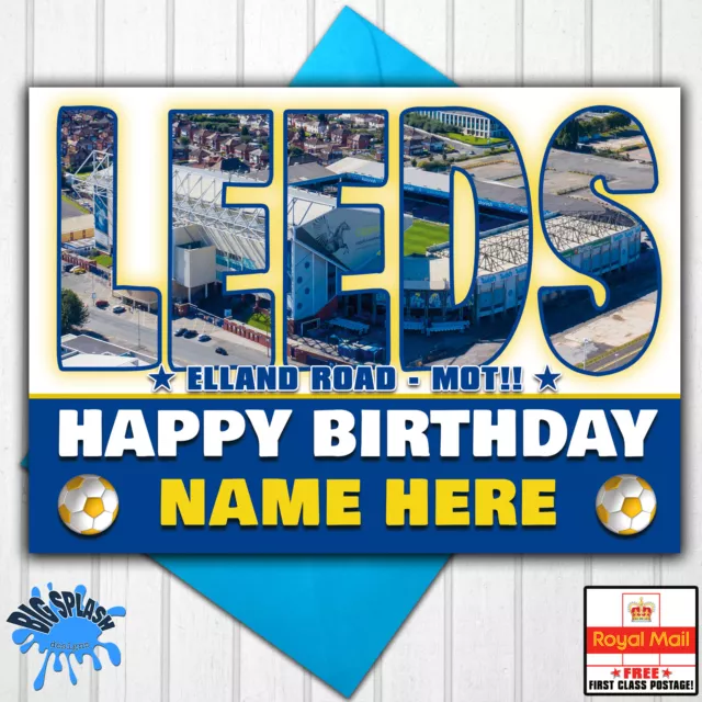 Leeds United Personalised Birthday Card Any Name or Relative and Age