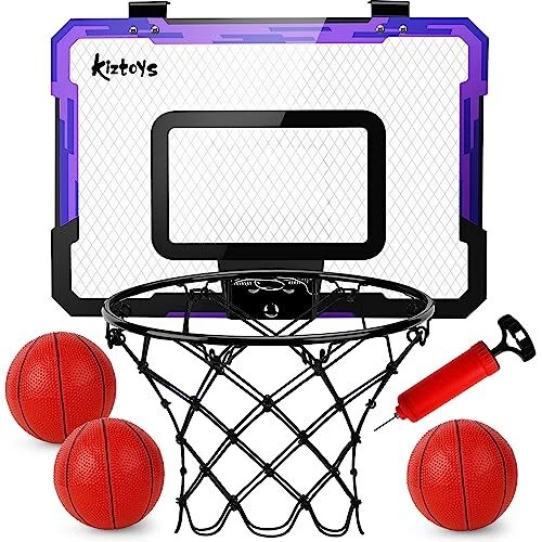 Kiztoys Panier de Basket Enfant Basketball Hoop Mural Portable Interieur Exte...