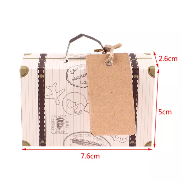 10PCS Mini Travel Suitcase Candy Box Kraft Paper Chocolate Favor Gift Bo-TM 3