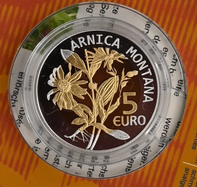 2010 5 Euro Luxemburg Arnica Münze Fauna und Flora PP Polierte Platte Bimetall