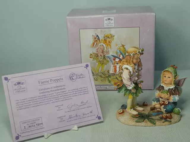 Christine Haworth GATHERING HORSECHESTNUTS Figurine COA Fairy Poppets Leonardo
