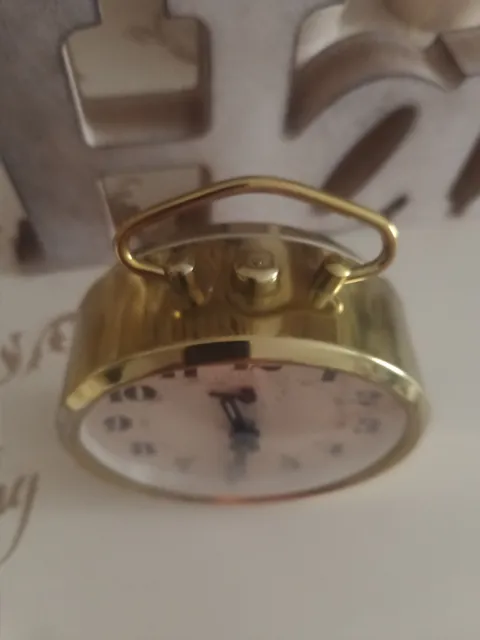 Orologio sveglia Veglia dorata  vintage funzionante 3