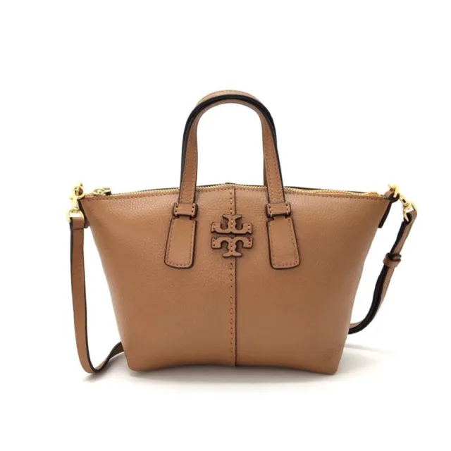 Nwt! Tory Burch Camel Mcgraw Zip Top Satchel