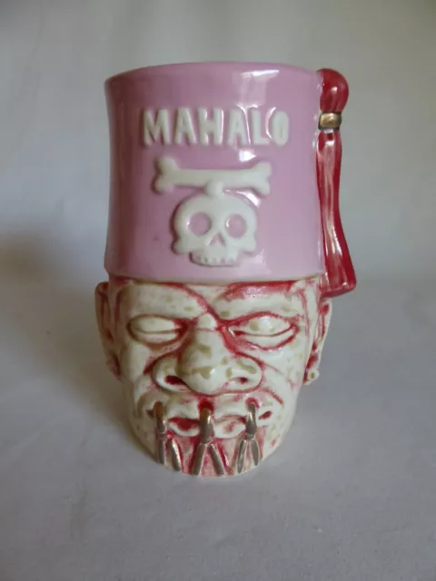 2012 Eekum Bookum Shrunken Shriner Mahalo Pink Ceramic Tiki Mug (Mint) Le  #2/2