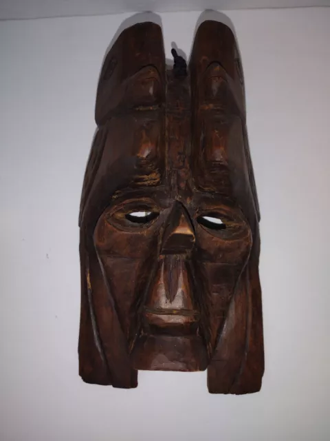 African tribal Wooden Wall Mask Hand Carved Intricate design