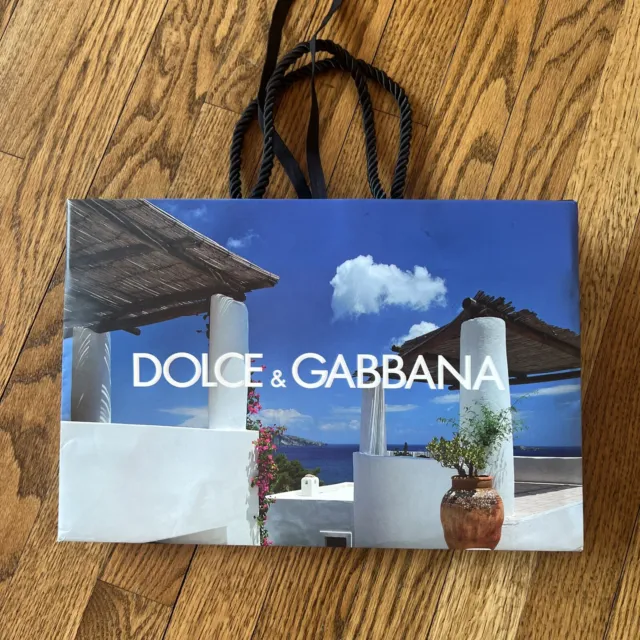Dolce & Gabbana Empty Paper Gift Bag Tote Large Seaside Print