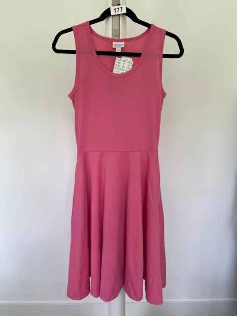 LULAROE NICKI DRESS Pocket Sleeveless Medium 10/12 Pink Vintage Style Print  NWT $39.99 - PicClick