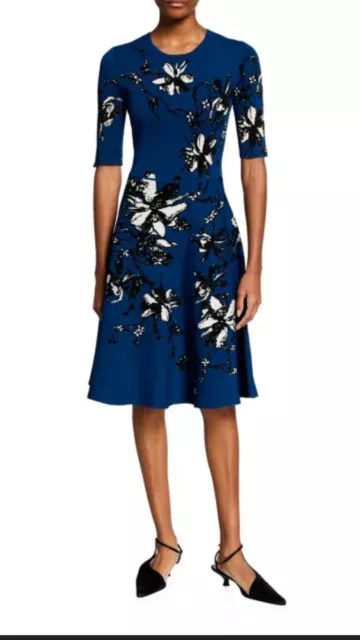 Jason Wu Collection Jacqaurd Knit Fit + Flare Floral Midi Dress Size XL 975$ NWT