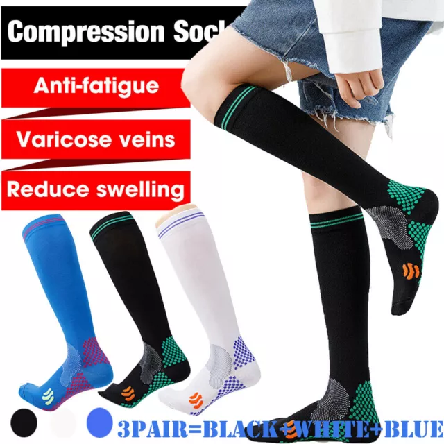 3 Pair Heavy Duty Work Socks Mens Womens Full Toe Boot Cushion Outdoor Stockings