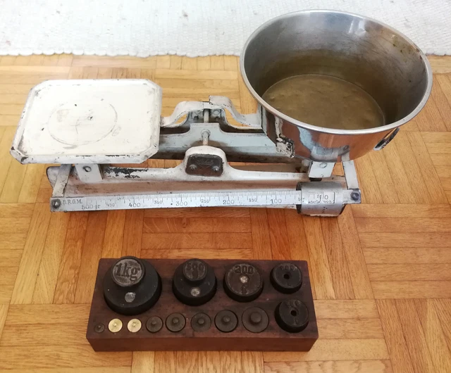 Alte Soehnle Küchenwaage 5Kg, Krämerwaage mit allen Gewichten und Schale