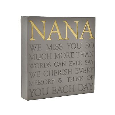 Placa conmemorativa cuadrada gris de Thoughts of You - Nana