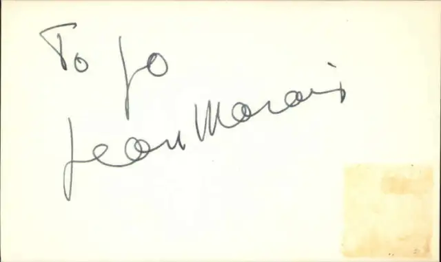 Jean Marais D.1998 French Actor Signed 3" x 5" Index Card