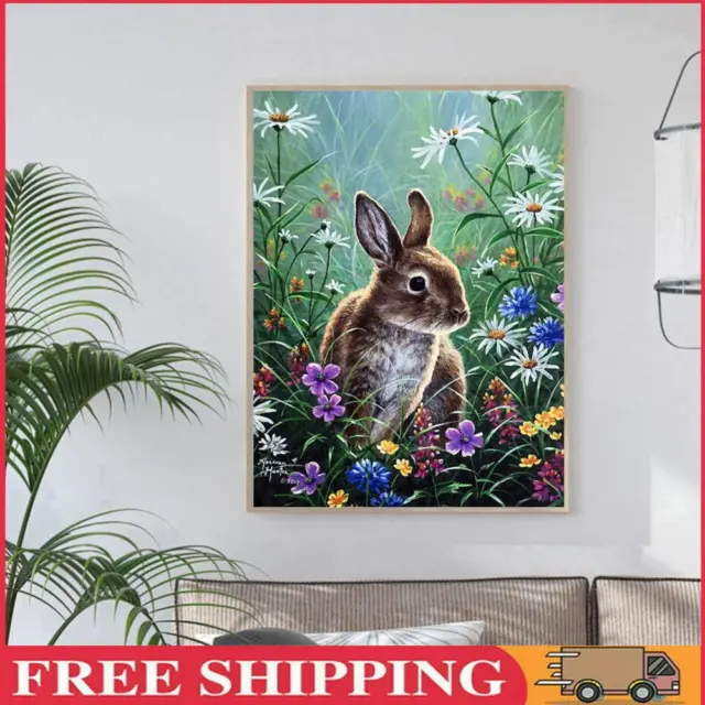5D DIY Mosaic Craft Kits Rabbit Crystal Mosaic Kits Colorful for Home Wall Decor