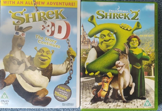 SHREK 1 & 2 DVD Bundle plus 3-D Bonus + Glasses Region 2 EUR 5,77 ...