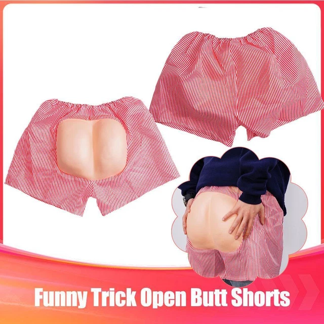 Ridiculous Costume Funny Trick Open Butt Shorts Beach Pants One Y4B6 R7V7