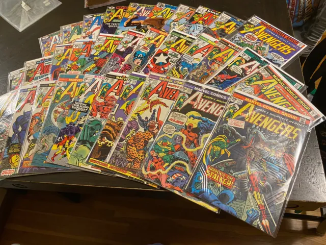 Avengers Huge Bronze Age 30 + Comic Lot Set 124-191 1970’s Marvel Perez