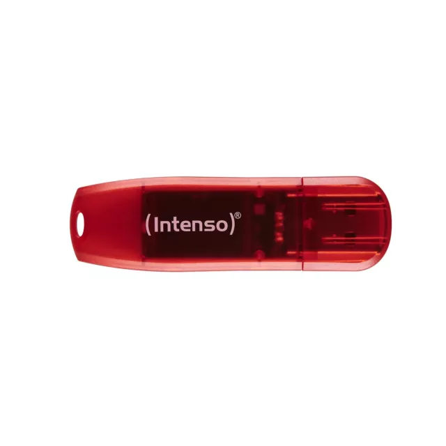 Intenso Rainbow Line lecteur USB flash 128 Go USB Type-A 2.0 Rouge, Transparent