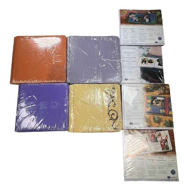 Lote de 4 álbumes de Creative Memories 7x7 + páginas y protectores
