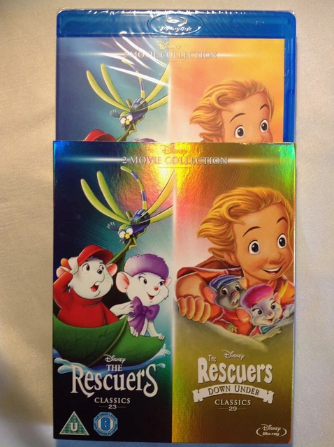 Empty The Rescues THE RESCUERS + THE RESCUERS DOWN UNDER *NEW* Blu-ray + 'Shiny' O-RING ...