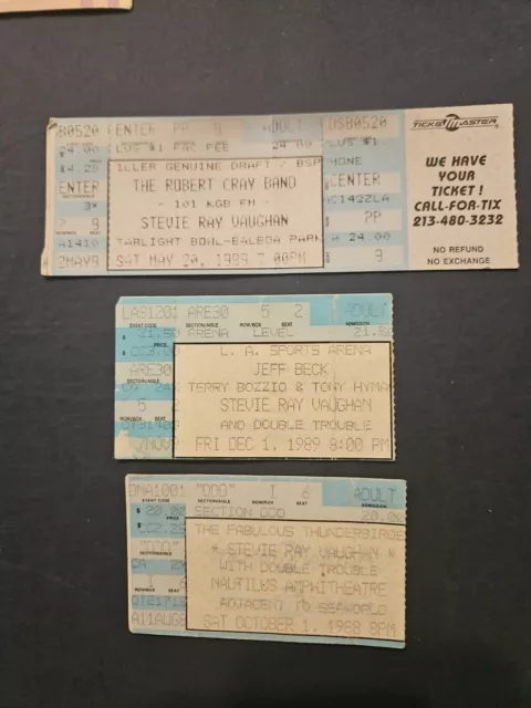 3 Stevie Ray Vaughan Jeff Beck  Robert Cray 1988 - 89. Vintage original. 91 X