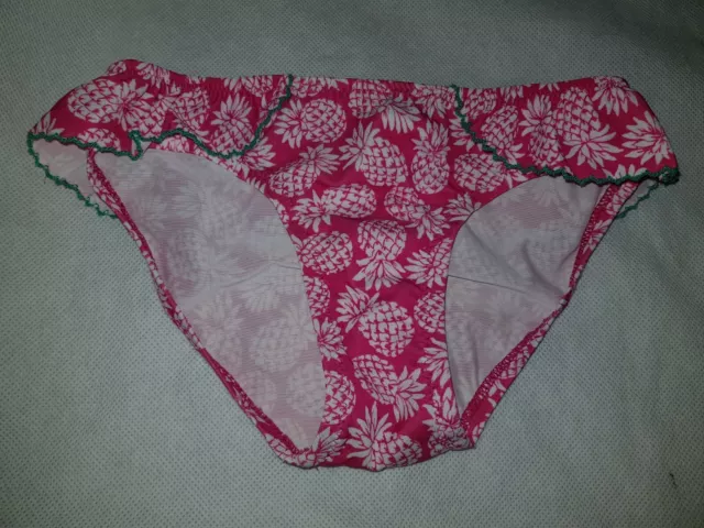 Splendidi pantaloni bikini ananas rosa BENETTON UNDERCOLOURS ETÀ 3 4 ANNI