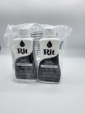 Paquete de 2 tinte líquido Rit Dye 88150 negro con aroma no tóxico para todos los usos - 8 Fl Oz