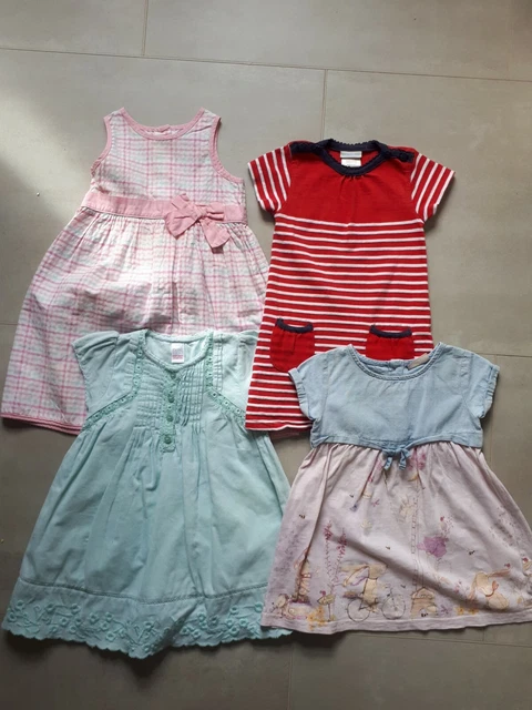 NEXT JoJo Maman Bebe Girls 12-18 Months Bundle Summer Dresses x 4