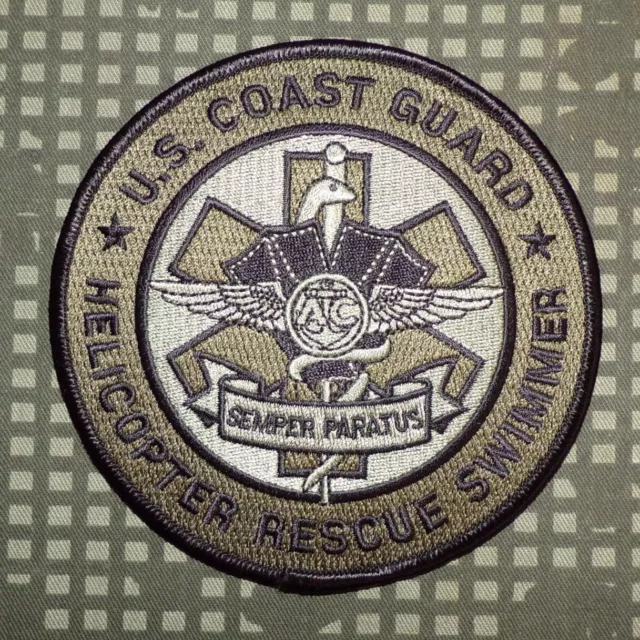 USCG US Coast Guard Helicopter Rescue Swimmer Subdued Patch