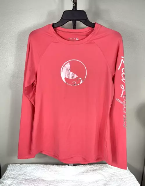 WOMENS REEL LEGENDS Keep It Cool Size XL Long Sleeve Graphic Pink Shirt  £13.51 - PicClick UK