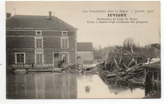 JUVIGNY - Marne - CPA 51 - the Floods of 1910 - view No. 1